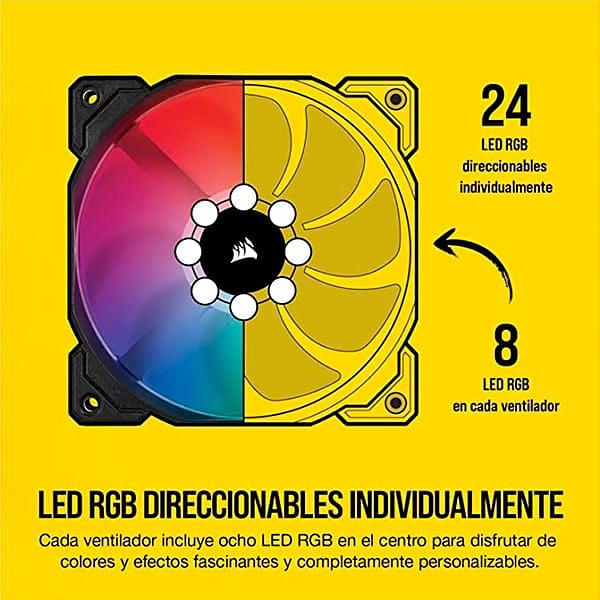 Corsair SP120 Elite RGB Triple Pack 120mm con Node Core Ventilador