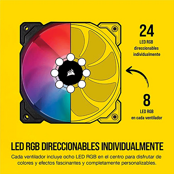 Corsair SP120 Elite RGB Triple Pack 120mm con Node Core Ventilador