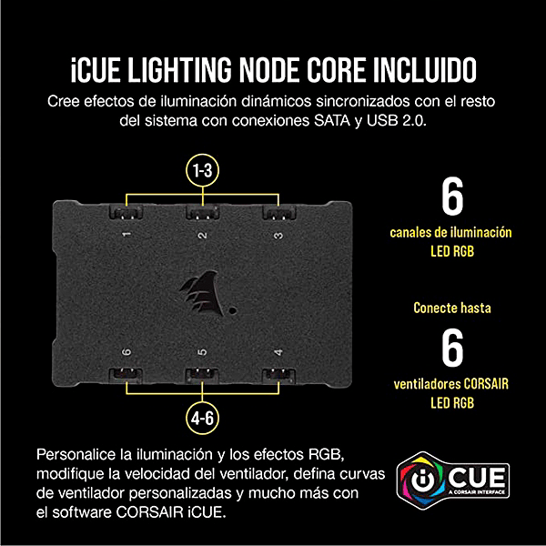 Corsair SP120 Elite RGB Triple Pack 120mm con Node Core Ventilador