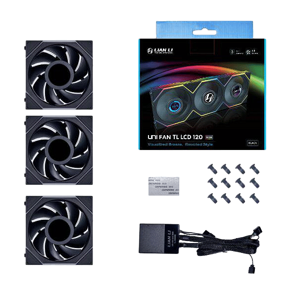 Lian Li UNI TL LCD Series Negro  Ventilador 120x120mm Pack de 3