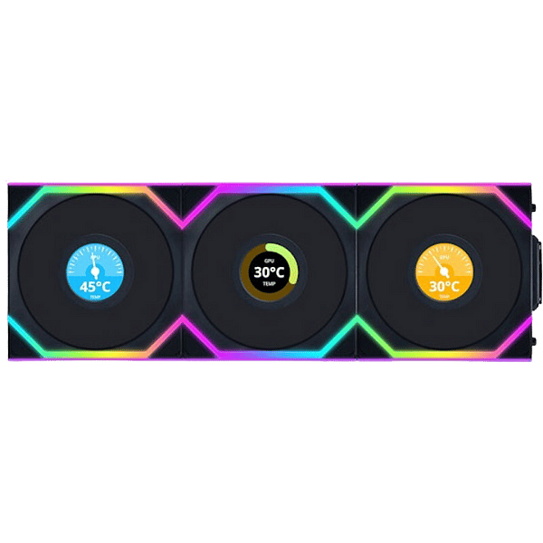 LIAN LI Unifan SL  Ventilador Wireless LCD Black Pack 3