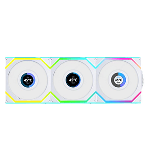 Lian Li UNI FAN SL Wireless Pantalla LCD 120 ARGB FAN Reverse Blade  Pack de 3 Ventiladores Blancos