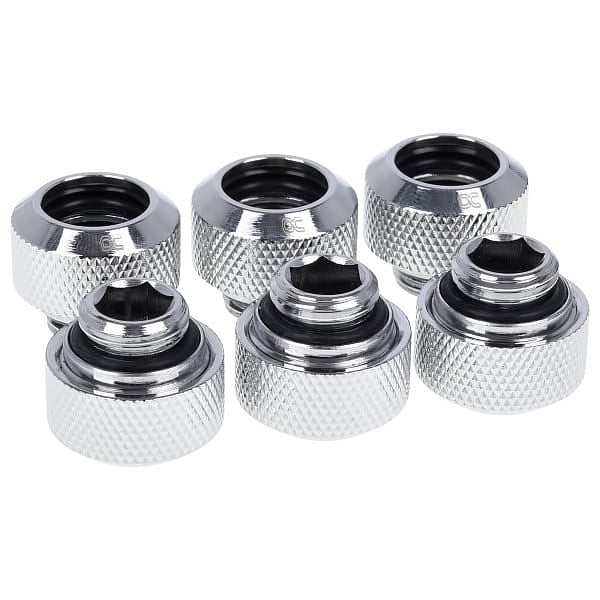 Alphacool para tubo rigido 13MM cromado pack 6  Racor