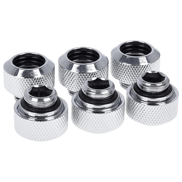 Alphacool para tubo rigido 13MM cromado pack 6  Racor