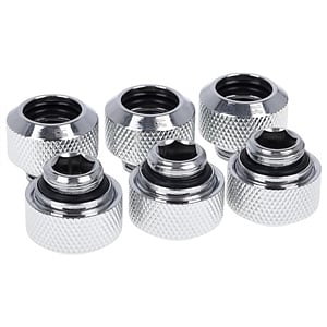 Alphacool para tubo rigido 13MM cromado pack 6  Racor