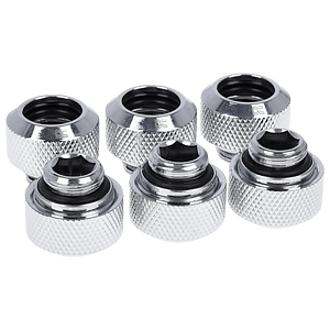 Alphacool para tubo rigido 13MM cromado pack 6  Racor