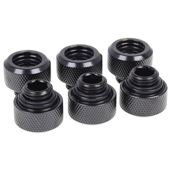 Alphacool para tubo rigido 13MM negro pack 6  Racor