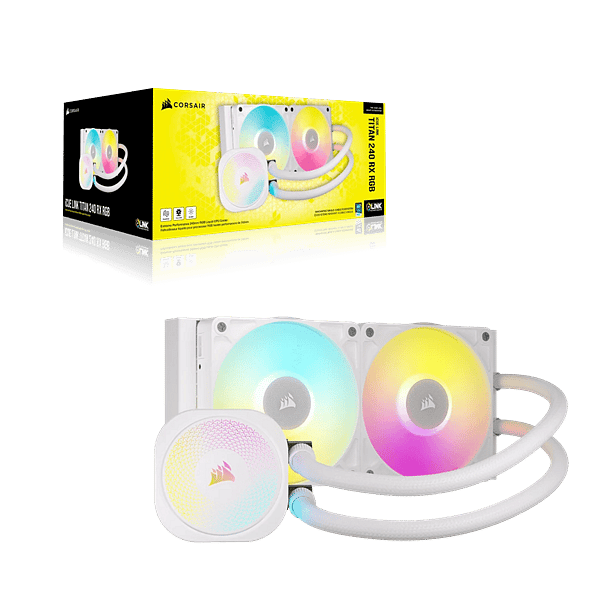 Corsair iCUE Link Titan 240 RX RGB  Refrigeración Líquida Blanca