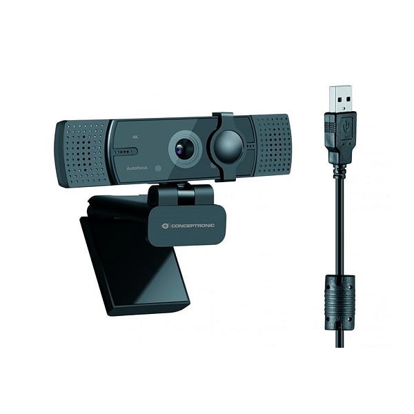 Conceptronic AMDIS07B  4K con Doble Micrófono  Webcam