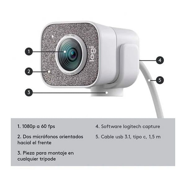 Logitech StreamCam Full HD White  Webcam