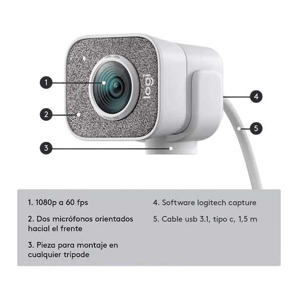Logitech StreamCam Full HD White  Webcam