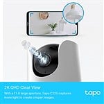 TPLink Tapo C225  Cámara inteligente de seguridad para el hogar WiFi resolución 2K con movimiento horizontal y vertical