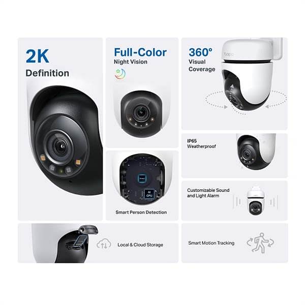 TPLink Tapo C510  Cámara inteligente de seguridad para el hogar WiFi con resolucion 2K y movimiento horizontal y vertical