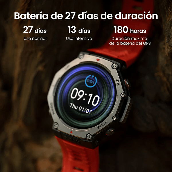 Amazfit TRex Onyx  Smartwatch GPS Pantalla AMOLED 175 SpO2 Más de 170 Modos Deportivos