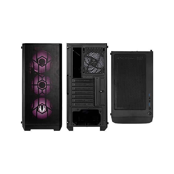 BitFenix Nova Mesh SE TG Cristal Templado USB 31 ARGB Negra  Caja
