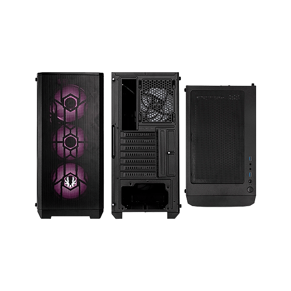 BitFenix Nova Mesh SE TG Cristal Templado USB 31 ARGB Negra  Caja