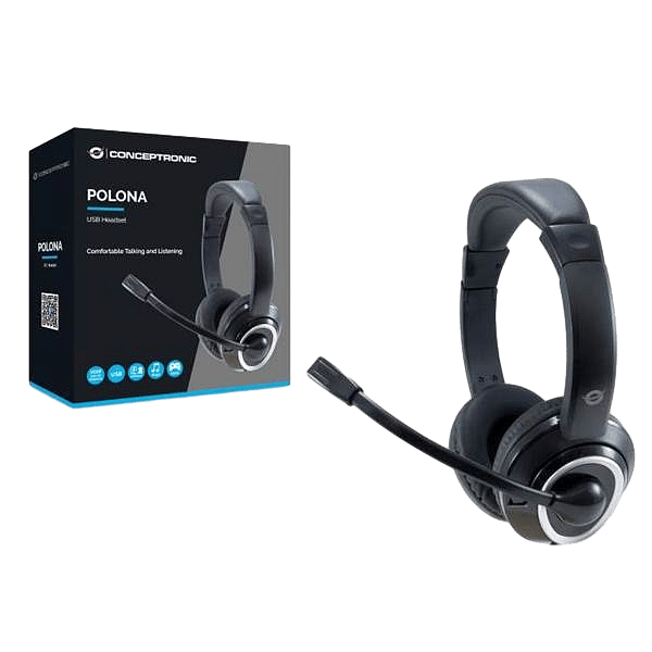 Conceptronic Polona USB  con microfono Black  White  Auriculares