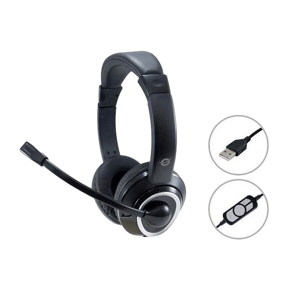 Conceptronic Polona USB  con microfono Black  White  Auriculares