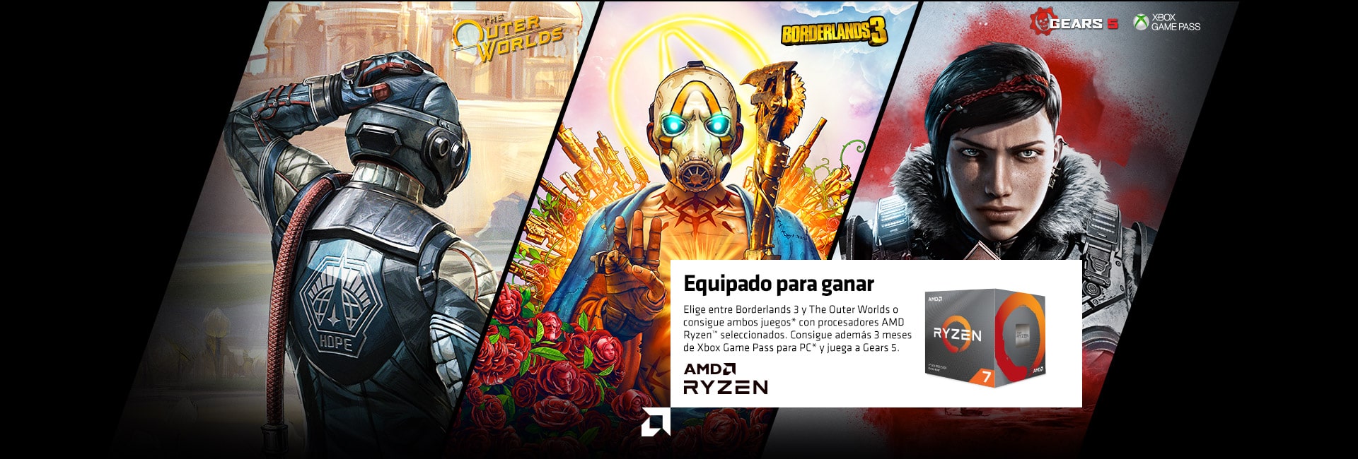 AMD Equipado para ganar Consigue Borderlands 3 o The Outer Worlds AMD Equipado para ganar Consigue Borderlands 3 o The Outer Worlds