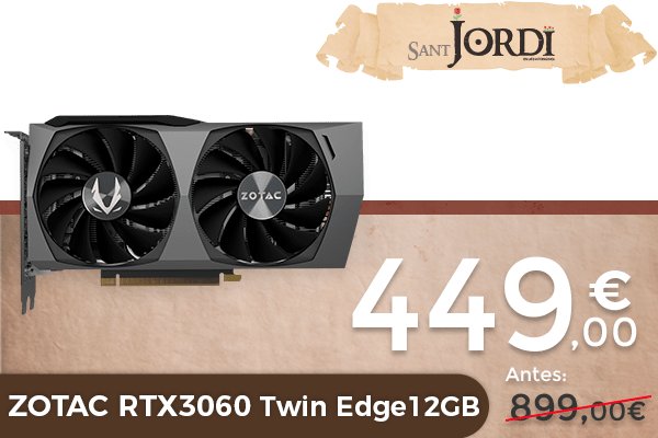 Oferta en la tarjeta gráfica Zotac GeForce RTX3060 Twin Edge 12GB GD6
