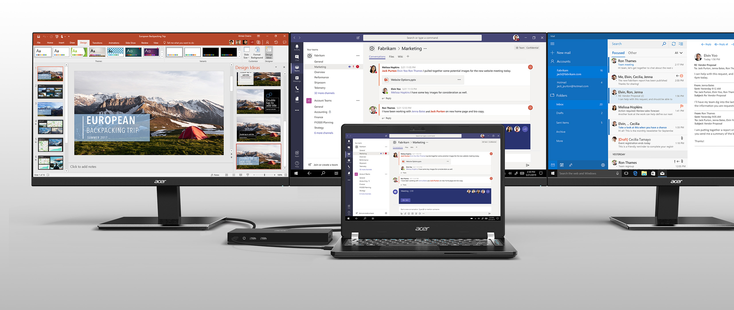 Puede conectarse con varios monitores