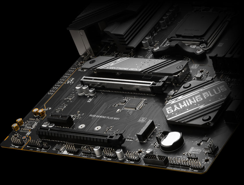 Placa base enseñando la zona de alamacenamiento