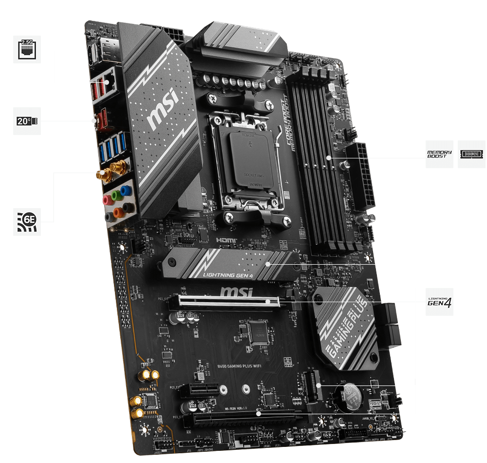 Placa Base AMD5 Partes de conectividad