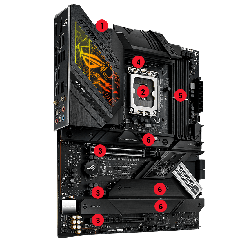 Placa Base con las partes explicadas