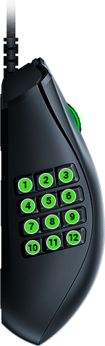 Esquema de controles lateral Ratón Razer Naga X