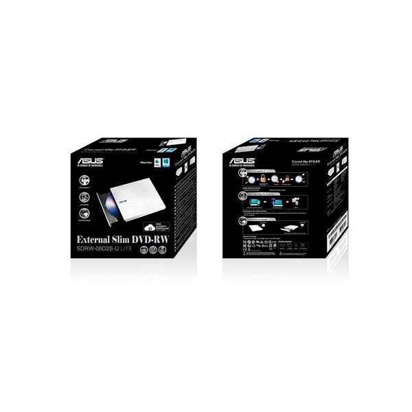 Asus SDRW08D2SU LITE DVD externa USB Blanco  Grabadora