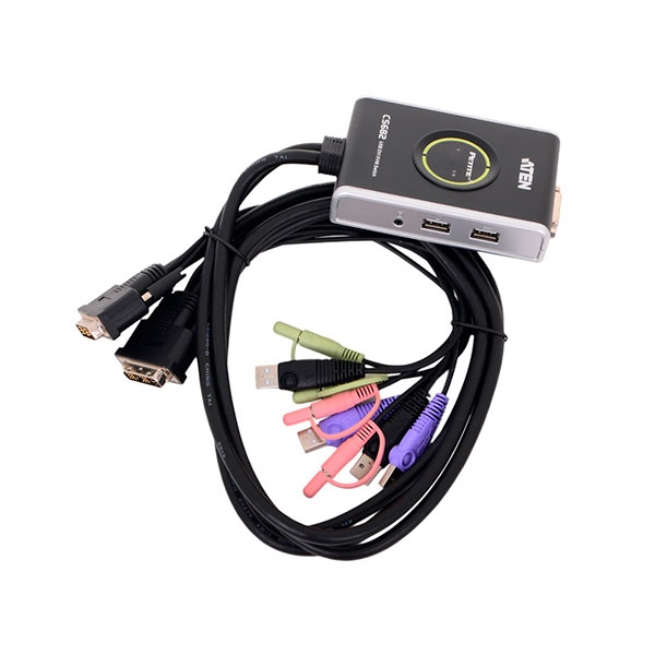 Aten CS682AT 2 PC DVI USB  Audio  KVM