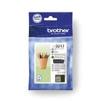 Brother Pack de 4 cartuchos de tinta LC3217VAL BKCMY hasta 550 páginas cada color