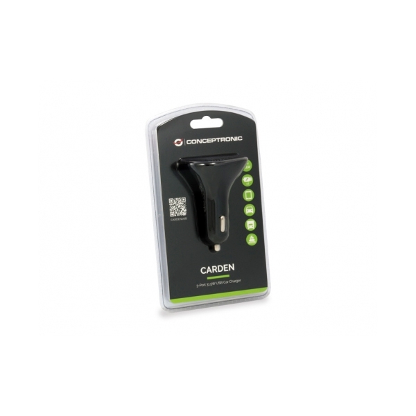 Conceptronic Carden 3 puertos USB 315w  Caragador coche