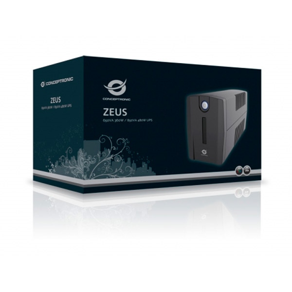 Conceptronic SAI ZEUS 01ES 650VA USB Protección LAN  SAI