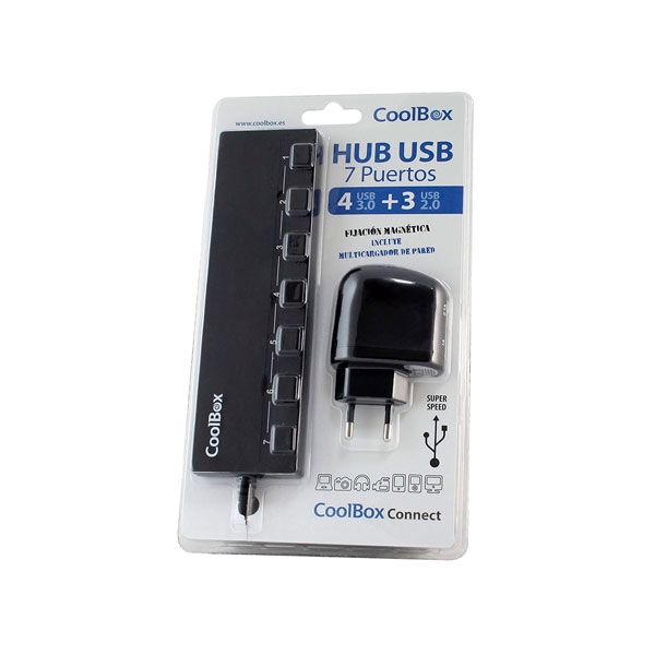 Coolbox HUB USB 7 PUERTOS 4 USB30  Hub