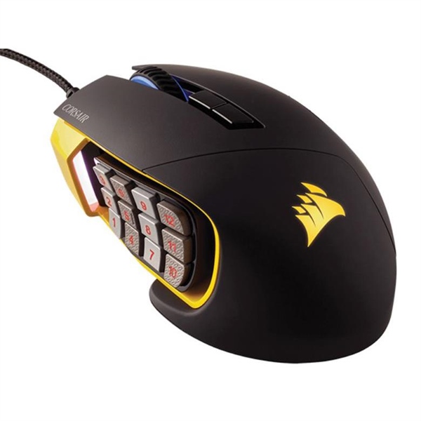 Corsair Gaming Scimitar PRO RGB negro amarillo  Ratón