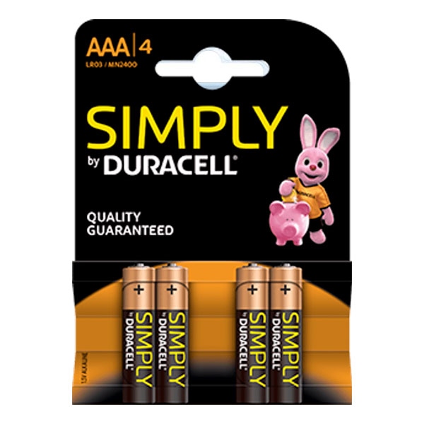 Duracell Pilas Alcalinas Simply AAA LR03 4 unidades