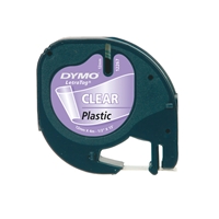 Dymo cinta plástico negro  transparente 12mm x 4m Recambio