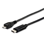 Equip Micro USB B Macho  USB Tipo C 1M  Cable de datos