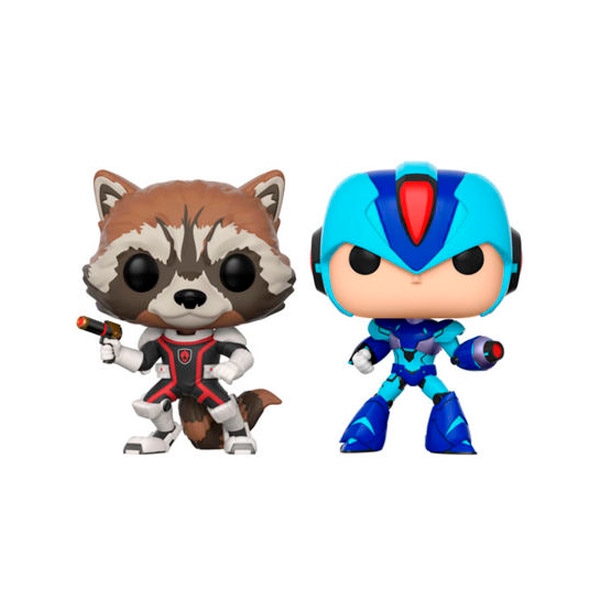 Set figuras POP Marvel Rocket vs MegaMan X