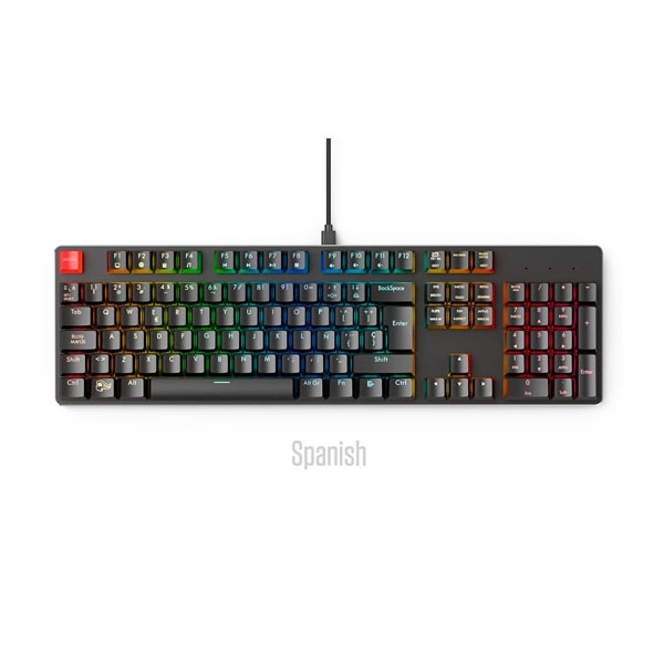 Glorious PC Gaming Race Keycaps ABS 105 Negro Layout ES