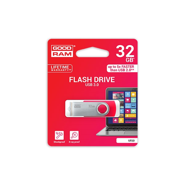 GOODRAM Pendrive 32GB UTS3 USB 30 Rojo  Memoria