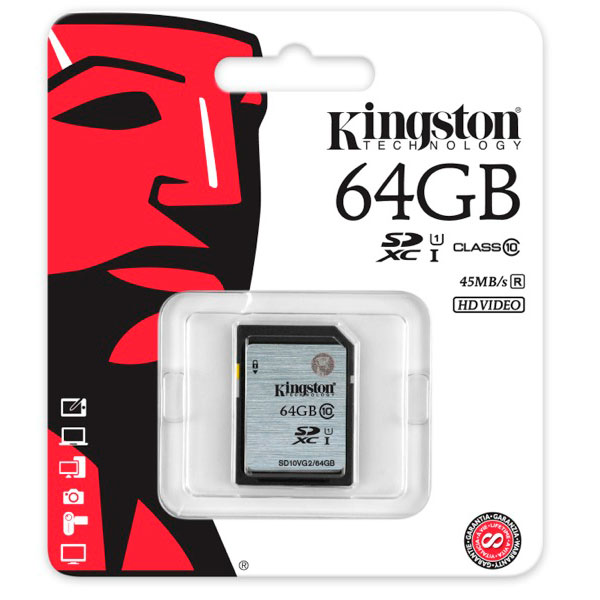 Kingston 64GB SDXC UHS I  Memoria SD