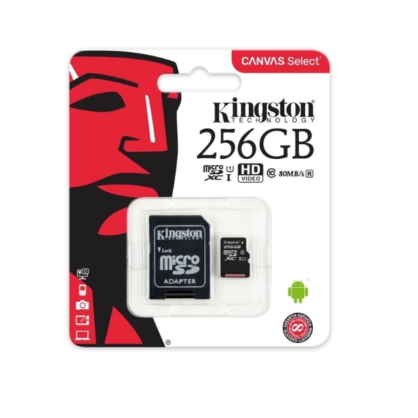 Kingston Canvas Select MicroSD 256GB cad  Memoria Flash