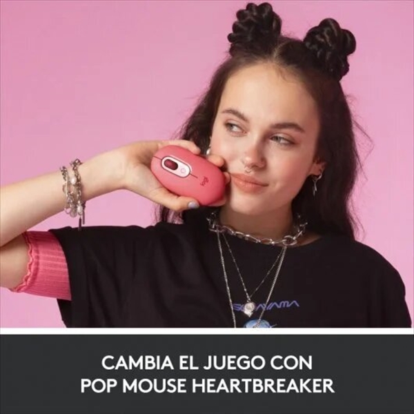 Logitech POP Mouse Emoji Heartbreaker Rose  Ratón