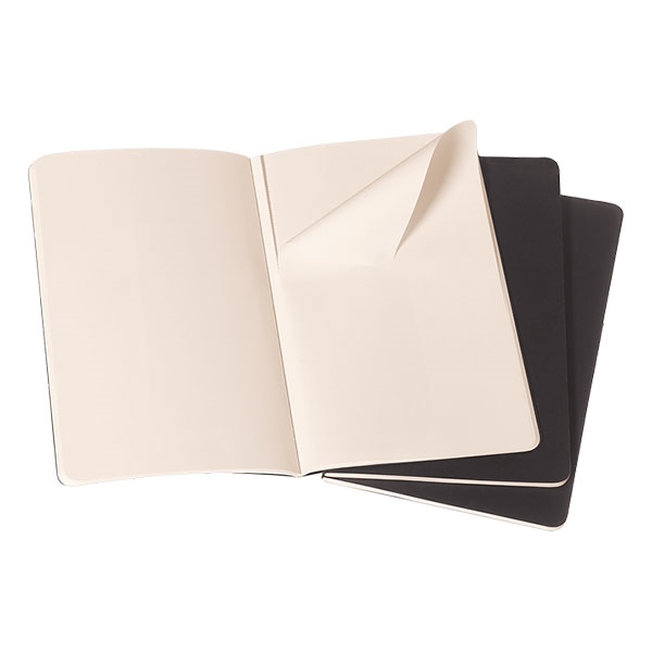 Moleskine Cuaderno Cahier Journals Pack de 3 Lisa Negro Talla P 9x14cm