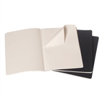 Moleskine Cuaderno Cahier Journals Pack de 3 Lisa Negro Talla XL 19x26cm