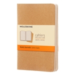 Moleskine Cuaderno Cahier Journals Pack de 3 Rayado Marrón Kraft Talla P 9x14cm