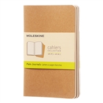 Moleskine Cuaderno Cahier Journals Pack de 3 Lisa Marrón Kraft Talla P 9x14cm