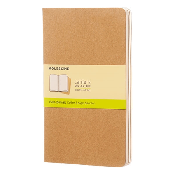 Moleskine Cuaderno Cahier Journals Pack de 3 Lisa Marrón Kraft Talla L 13x21cm